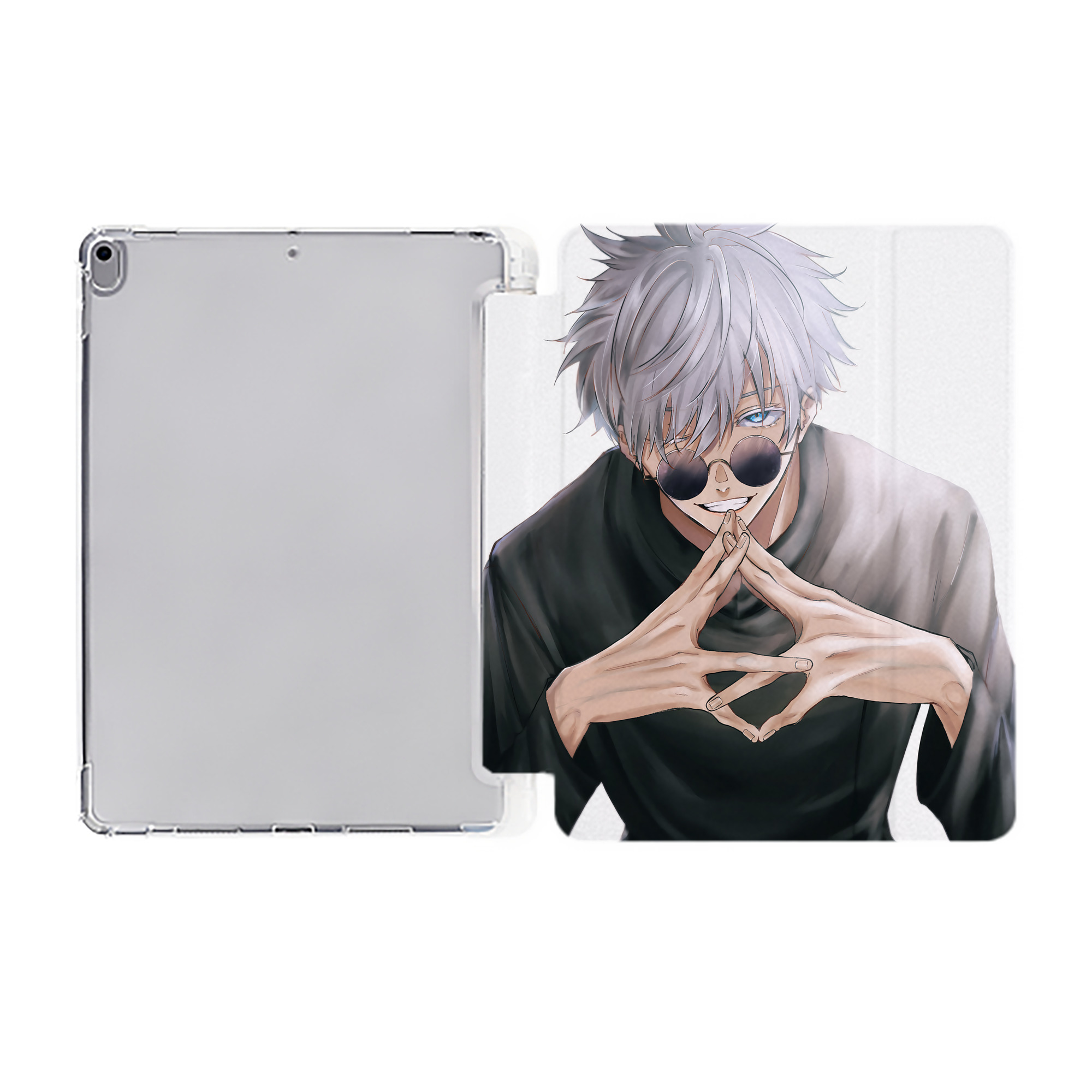 （画像用） 呪術廻戦 Jujutsu Kaisen IPad ケース ペン収納付き 三つ折りスタンド PUレザー×シリコン 対応機種9.5/10.5/10.9インチ